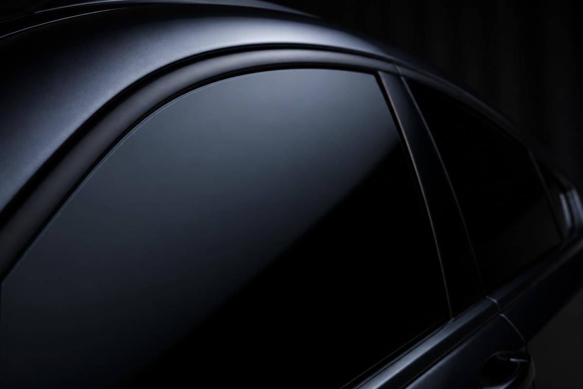 Close-up of ceramic window tint edge